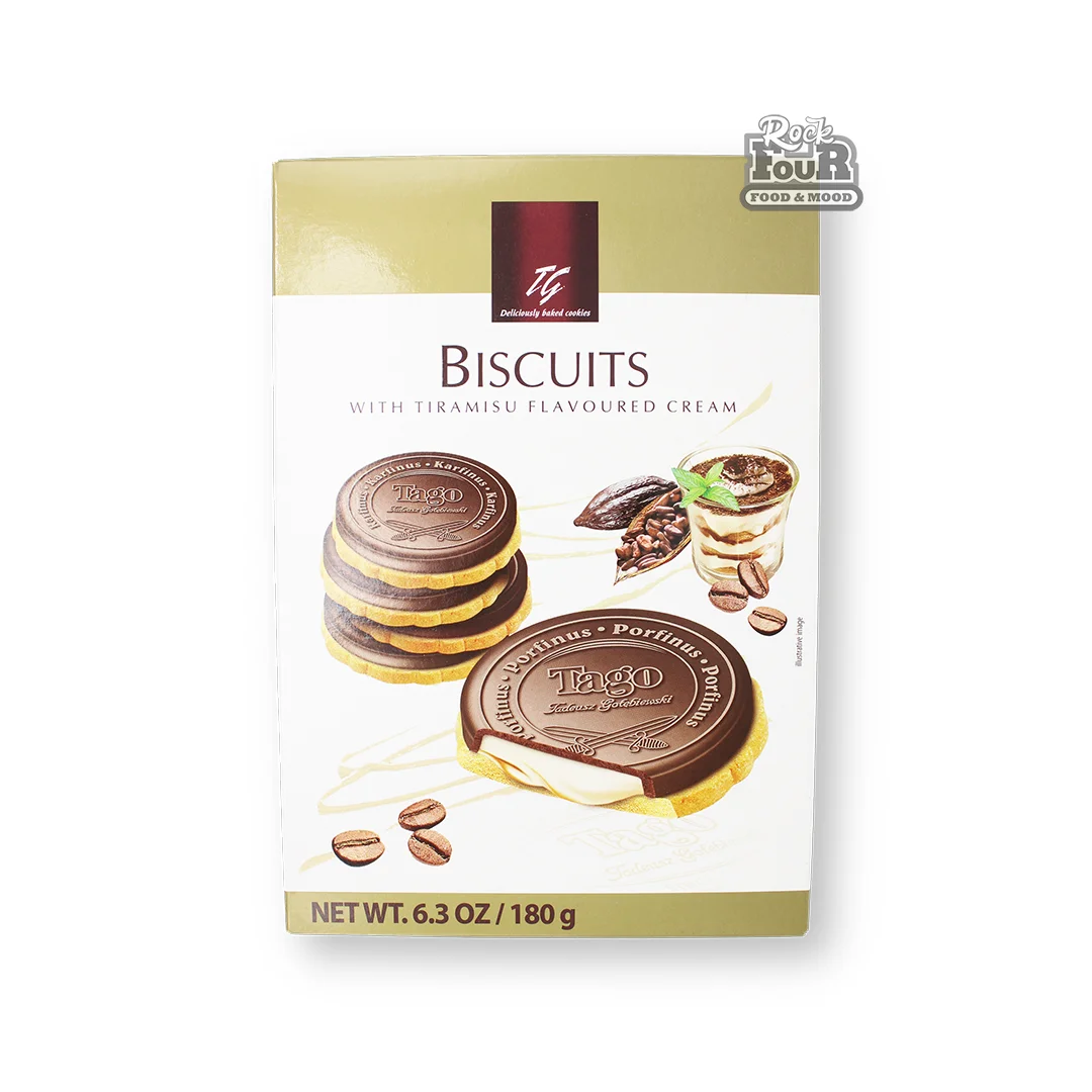 Печенье «Tago Biscuits» в шоколадной глазури с кремом со вкусом тирамису 180г